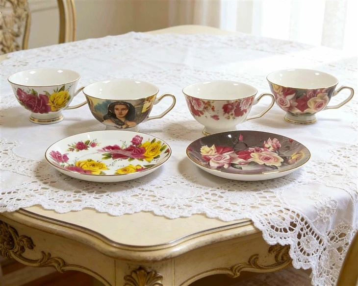 Vintage Gold-plated Floral Ceramic Tableware Set manufacturers